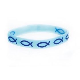 Armband "Fische" hellblau/fluoreszierend