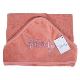 Produktbild des Artikels  Baby-Badetuch "geliebt" - altrosa