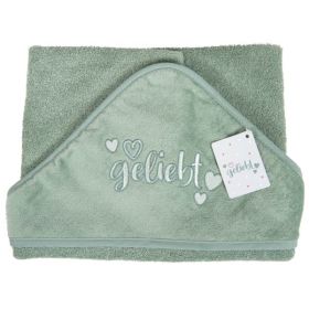 Produktbild des Artikels  Baby-Badetuch "geliebt" - salbei